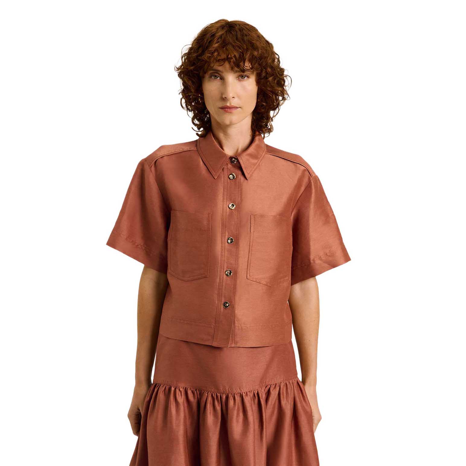 Veronika Maine Linen Viscose Blend Shirt